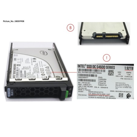 38059908 - SSD SATA6G 1.92TB MIX-USE 2.5  HP S4600