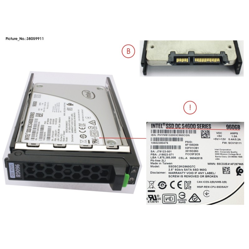 38059911 - SSD SATA6G 960GB MIXED-USE 2.5  HP S4600