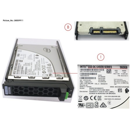 38059911 - SSD SATA6G 960GB MIXED-USE 2.5  HP S4600
