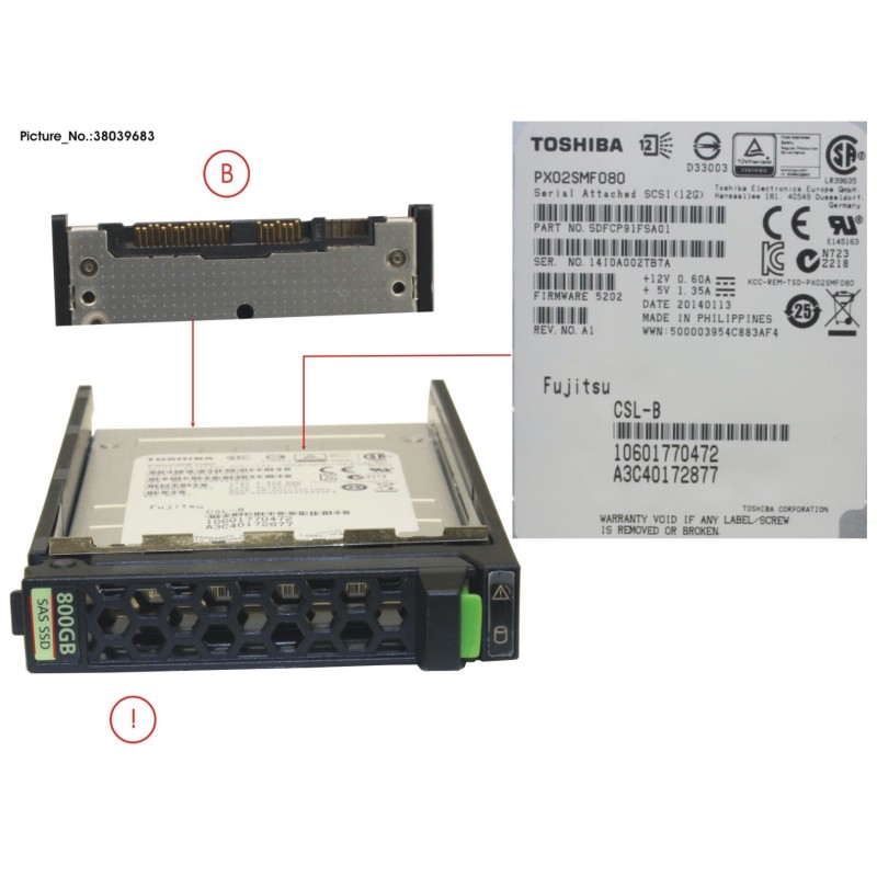 38039683 - SSD SAS 12G 800GB MAIN 2.5  H-P EP