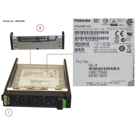 38039685 - SSD SAS 12G 200GB MAIN 2.5  H-P EP