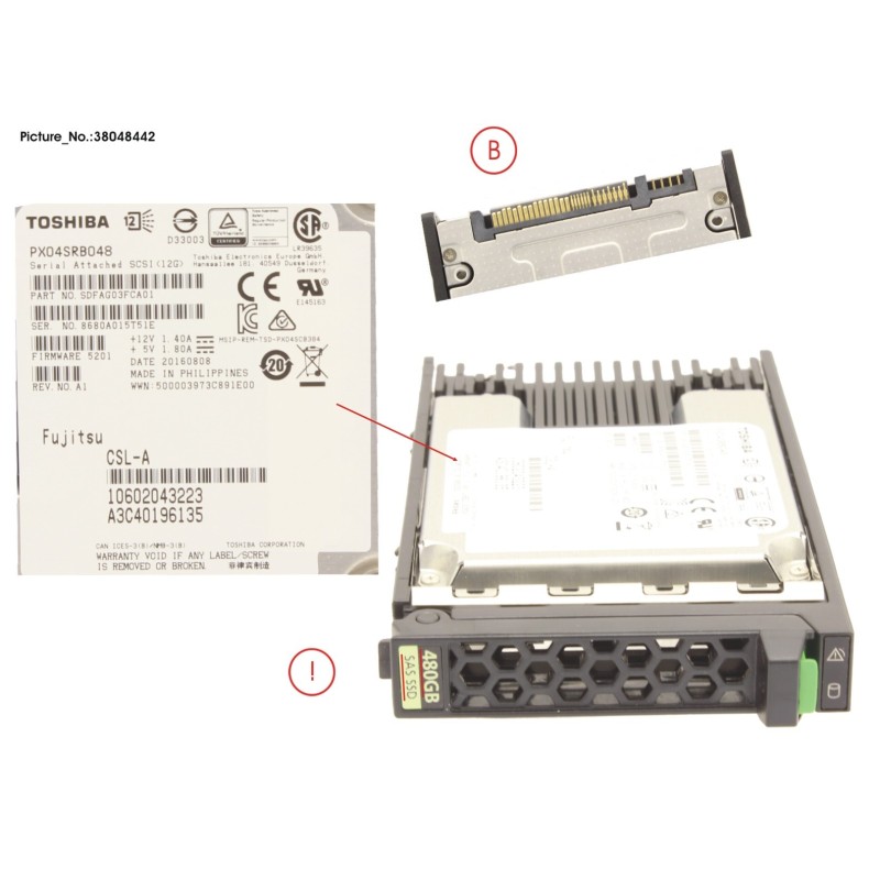 38048442 - SSD SAS 12G 480GB READ-INT. 2.5  H-P EP