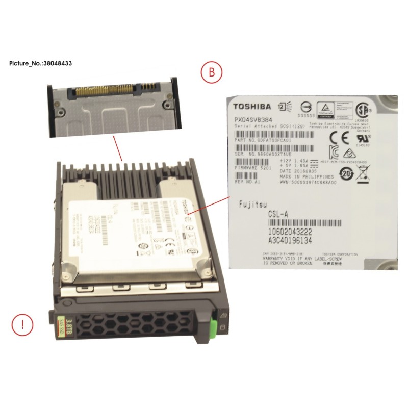 38048433 - SSD SAS 12G 3.84TB MIXED-USE 2.5  H-P EP