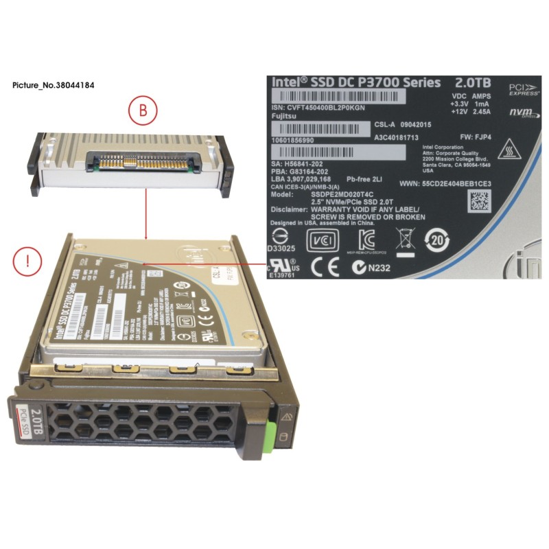 38044184 - SSD PCIE3 2TB MAIN 2.5  H-P EP