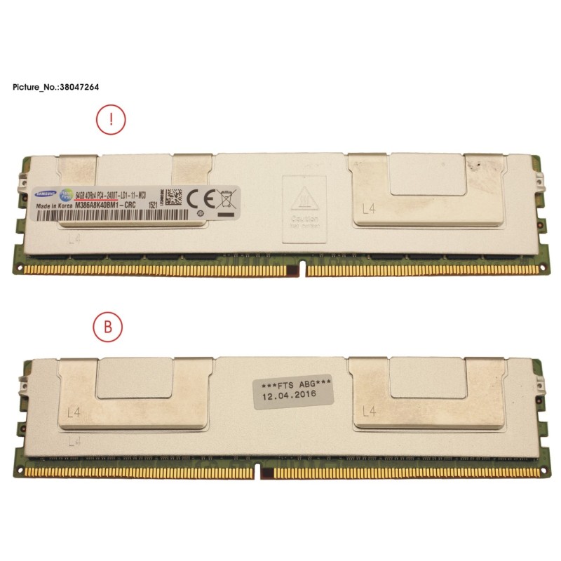 38047264 - 64GB (1X64GB) 4RX4 DDR4-2400 LR ECC