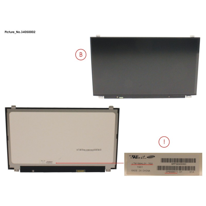 34050002 - LCD PANEL 15.6 AG (FHD) W.SPACER
