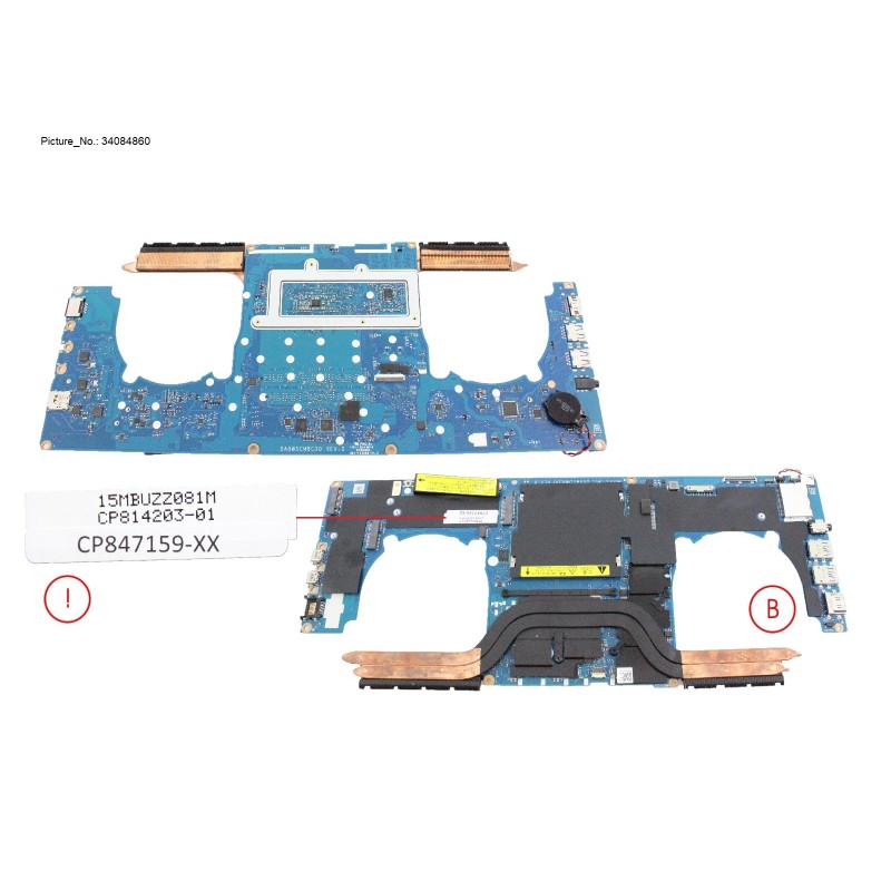 34084860 - MB ASSY I7 1165 G7 - NVIDIA T500 [PRVD]
