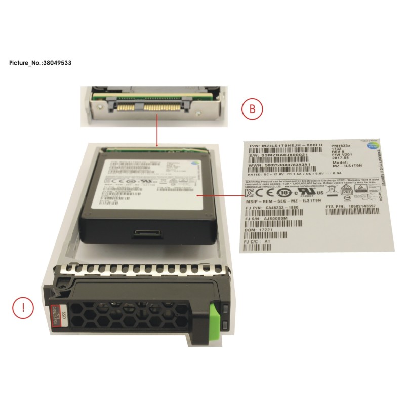 38049533 - DX S4 MLC SSD SAS 2.5  1.92TB 12G