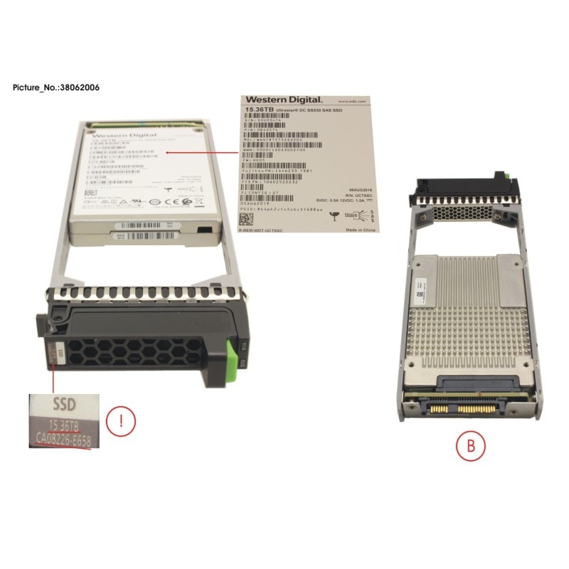 38062006 - DX S4 SSD SAS 2.5  15.36TB DWPD1 12G
