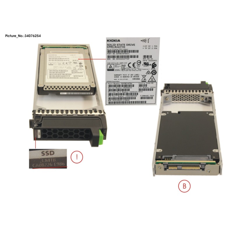34076254 - DX S3.S4 SSD SAS 2.5  3.84TB 12G