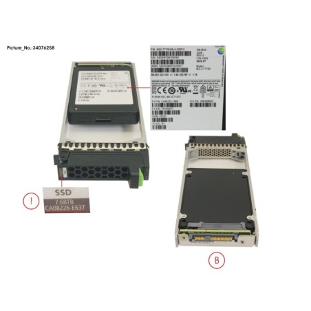 34076258 - DX S3.S4 SSD SAS 2.5  7.68TB 12G