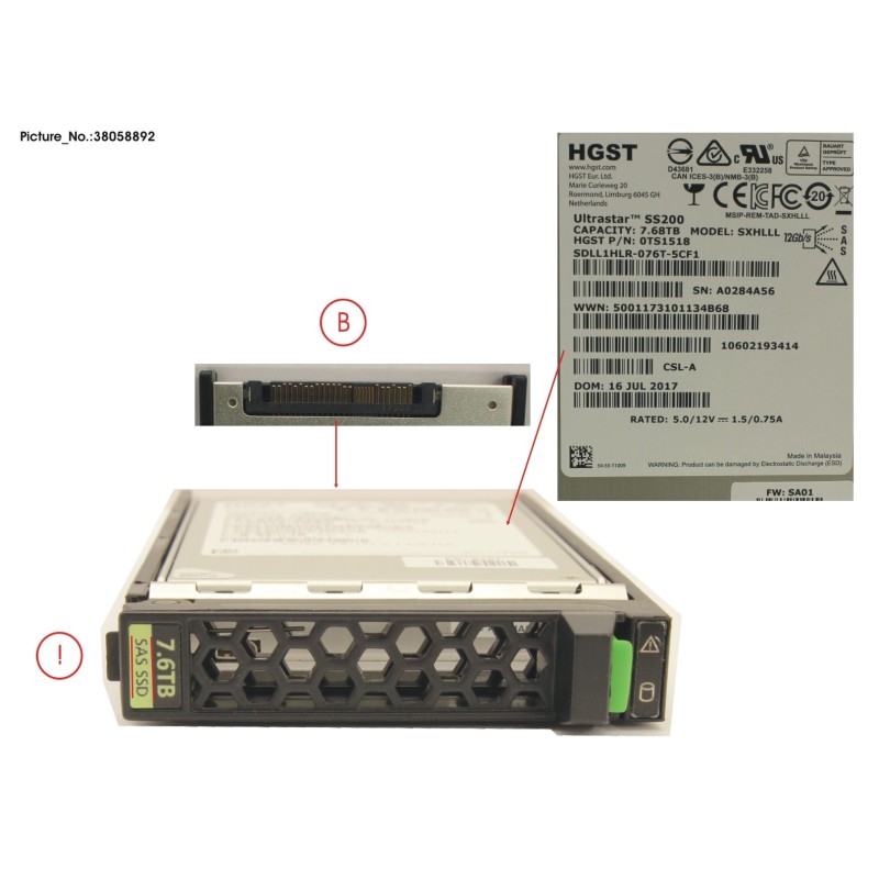 38058892 - SSD SAS 12G 7.68TB READ-INT. 2.5  H-P EP