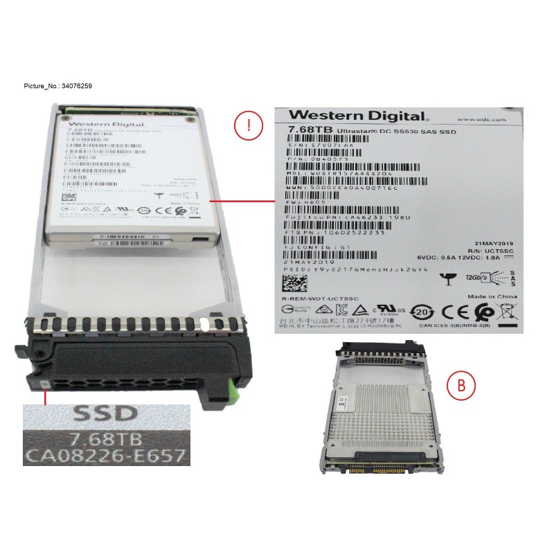 34076259 - DX S3.S4 SSD SAS 2.5  7.68TB DWPD1 12G