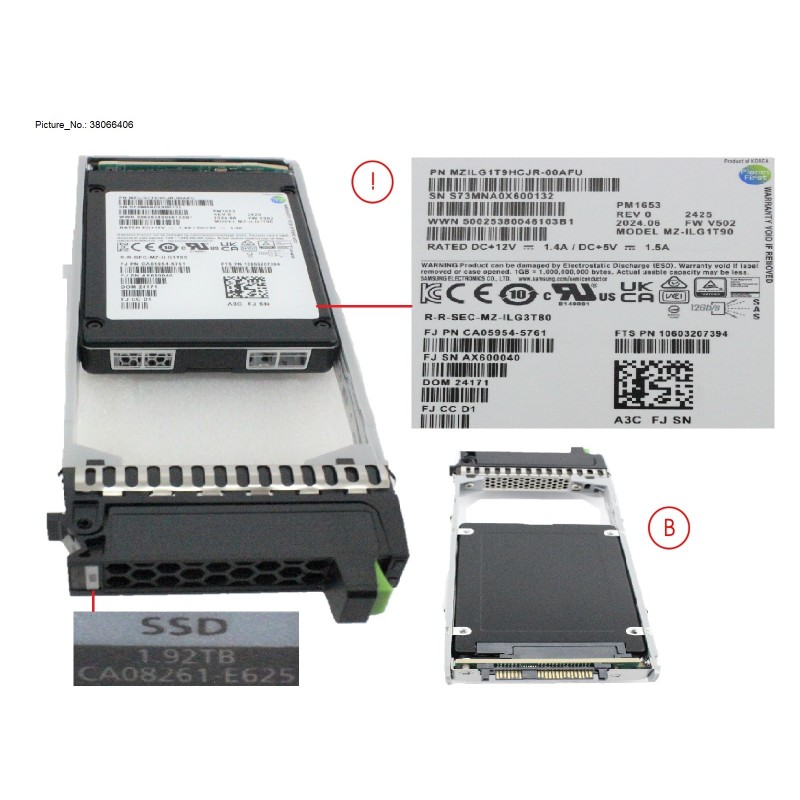 38066406 - DX.AF SSD SAS 2.5  1.92TB 12G