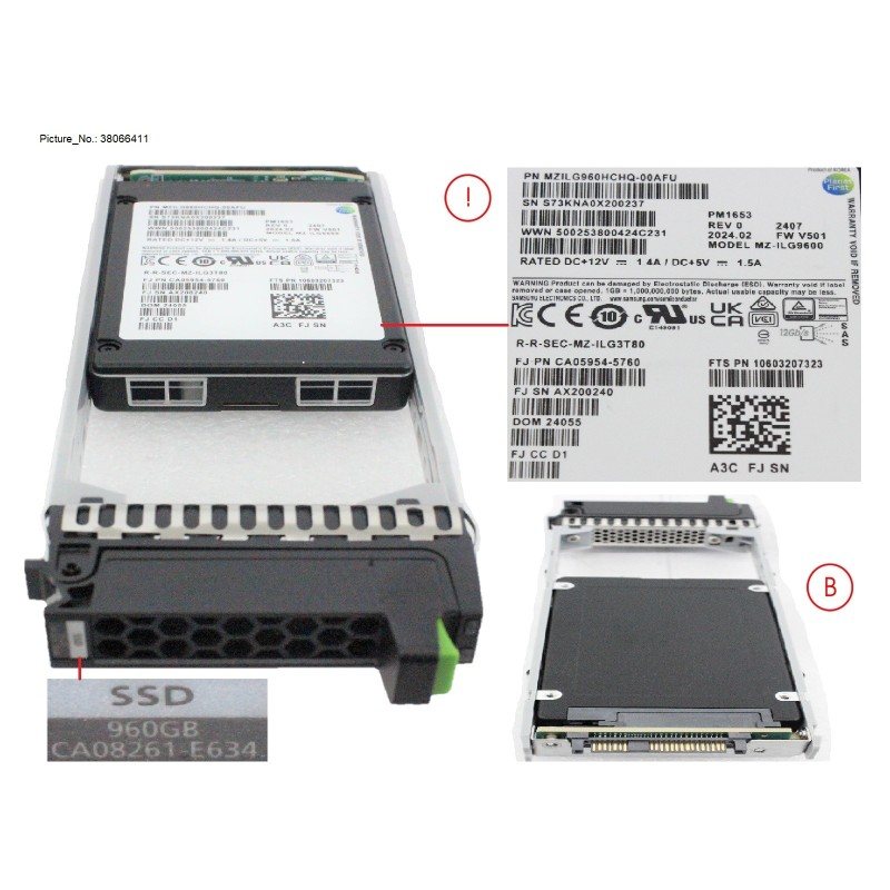 38066411 - DX.AF SSD SAS 2.5  960GB 12G