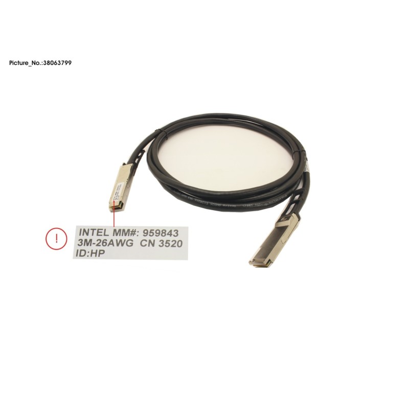 38063799 - INTEL COP. CABLE. 100GB.S. QSFP.LSZH. 3M