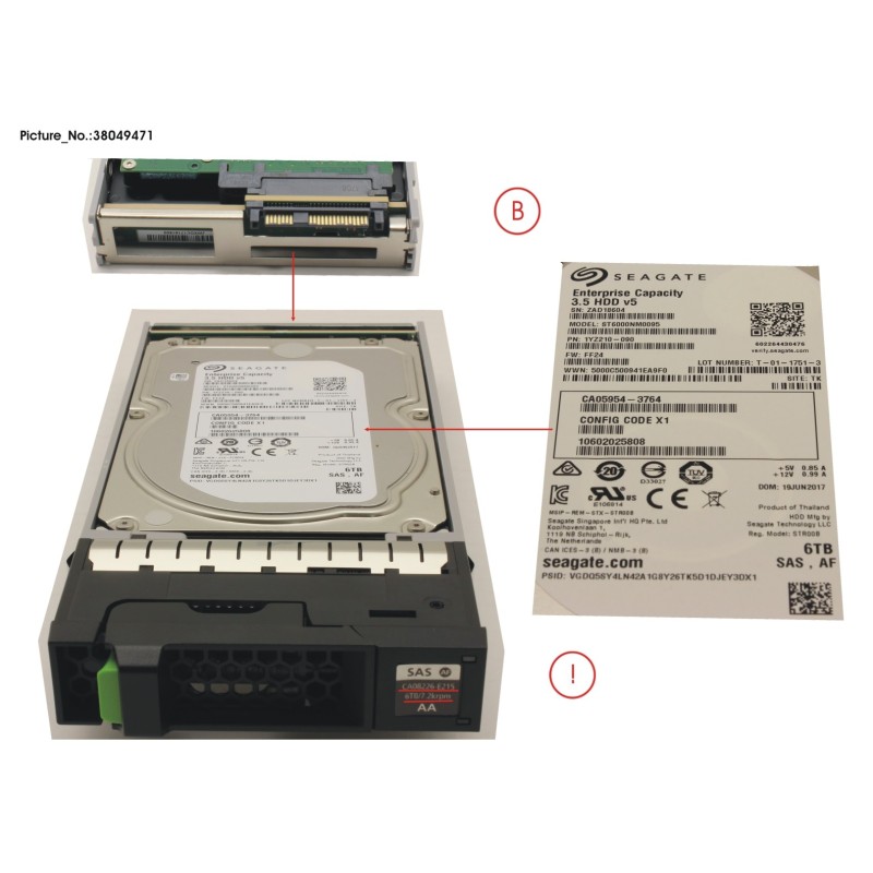 38049471 - DX S4 HD DRIVE 3.5   6TB 7.2K