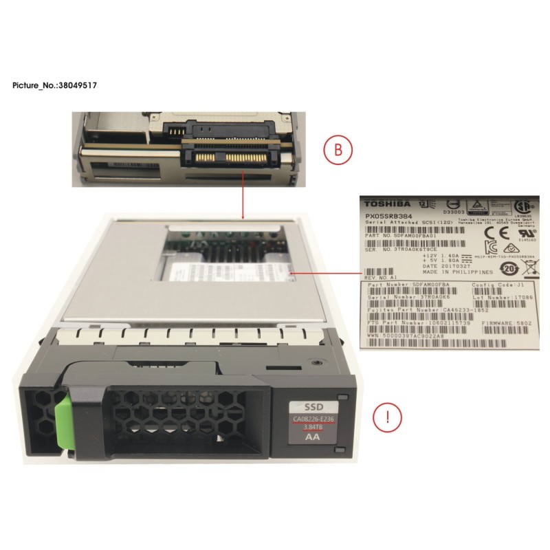 38049517 - DX S4 MLC SSD SAS 3.5  3.84TB 12G