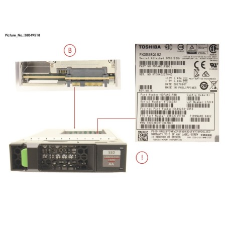 38049518 - DX S4 SED SSD SAS 3.5  1.92TB 12G