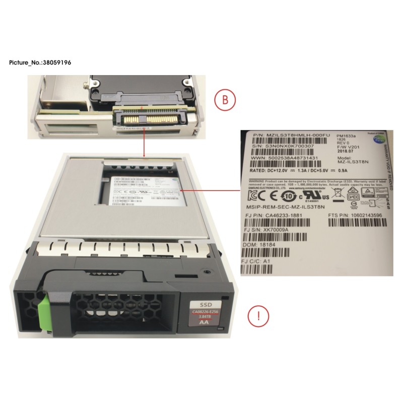 38059196 - DX MLC SSD SAS 3.5  3.84TB 12G