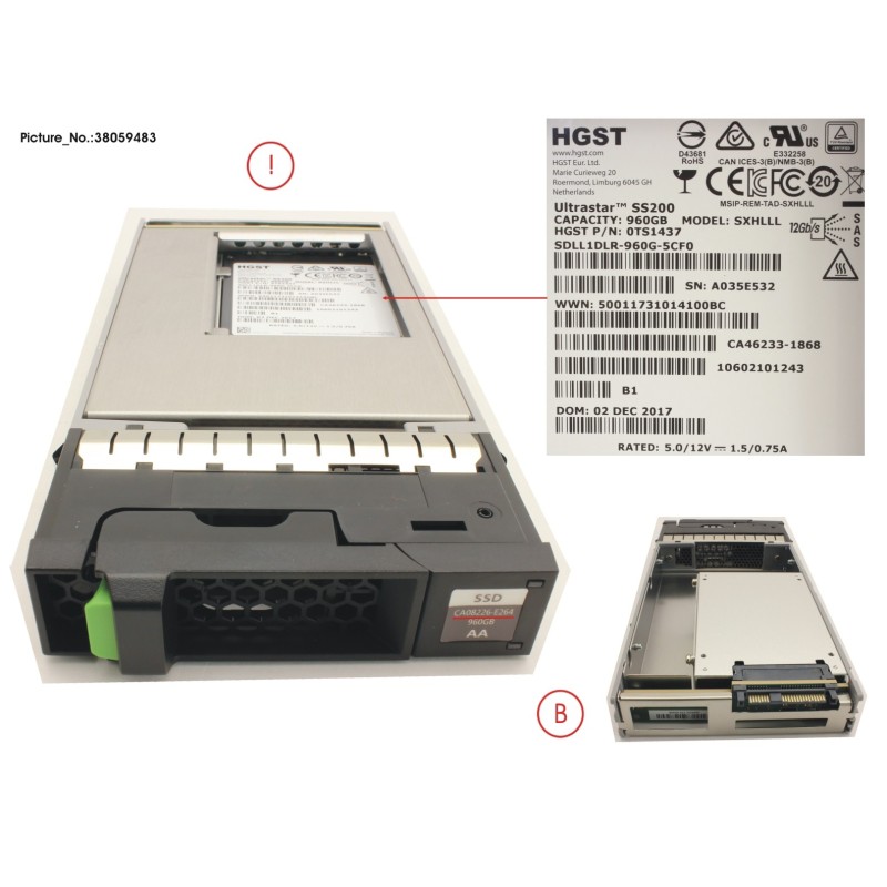 38059483 - DX S3.S4 SSD SAS 3.5  960GB 12G