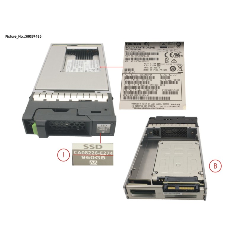38059485 - DX S3.S4 SSD SAS 3.5  960GB 12G
