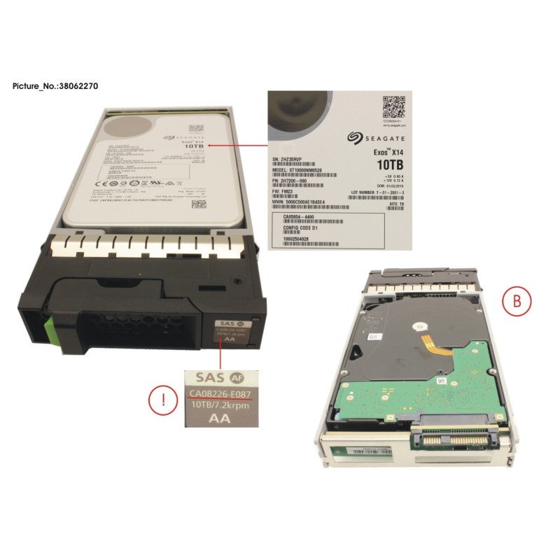 38062270 - DX S3.S4 HD DRIVE 3.5  10TB 7. 2K AF