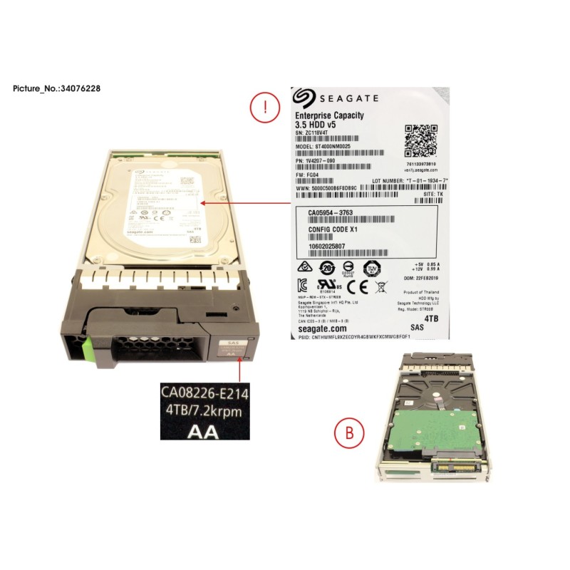34076228 - DX S4 HD DRIVE 3.5   4TB 7.2K