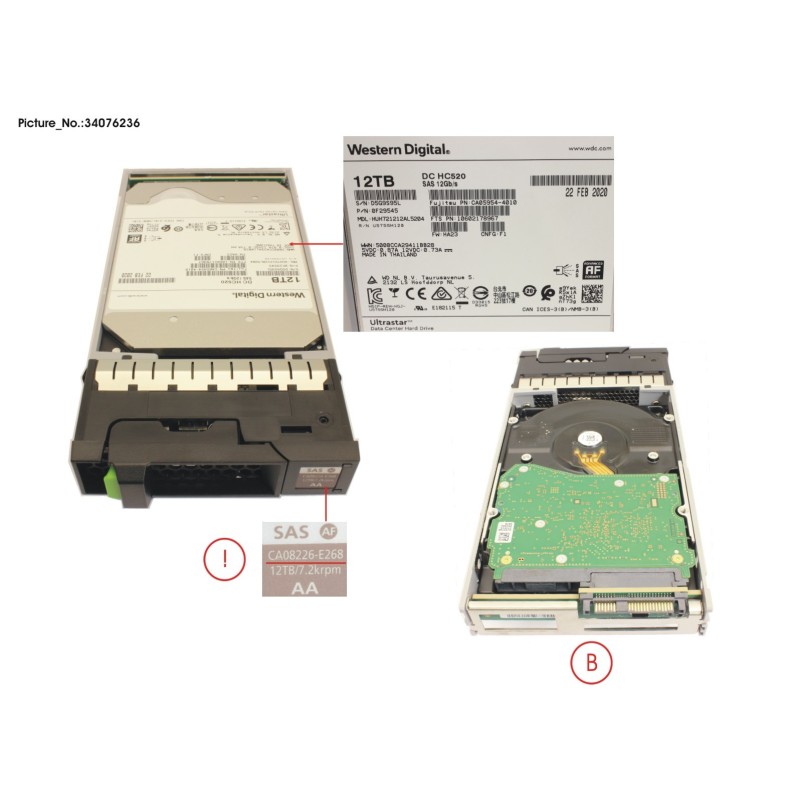 34076236 - DX S3.S4 HD DRIVE 3.5  12TB 7. 2K AF