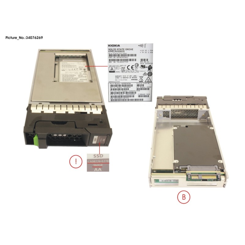 34076269 - DX S3.S4 SSD SAS 3.5  960GB DWPD1 12G