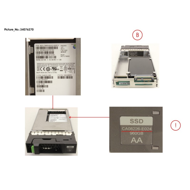 34076270 - DX S3.S4 SSD SAS 3.5  960GB DWPD1 12G