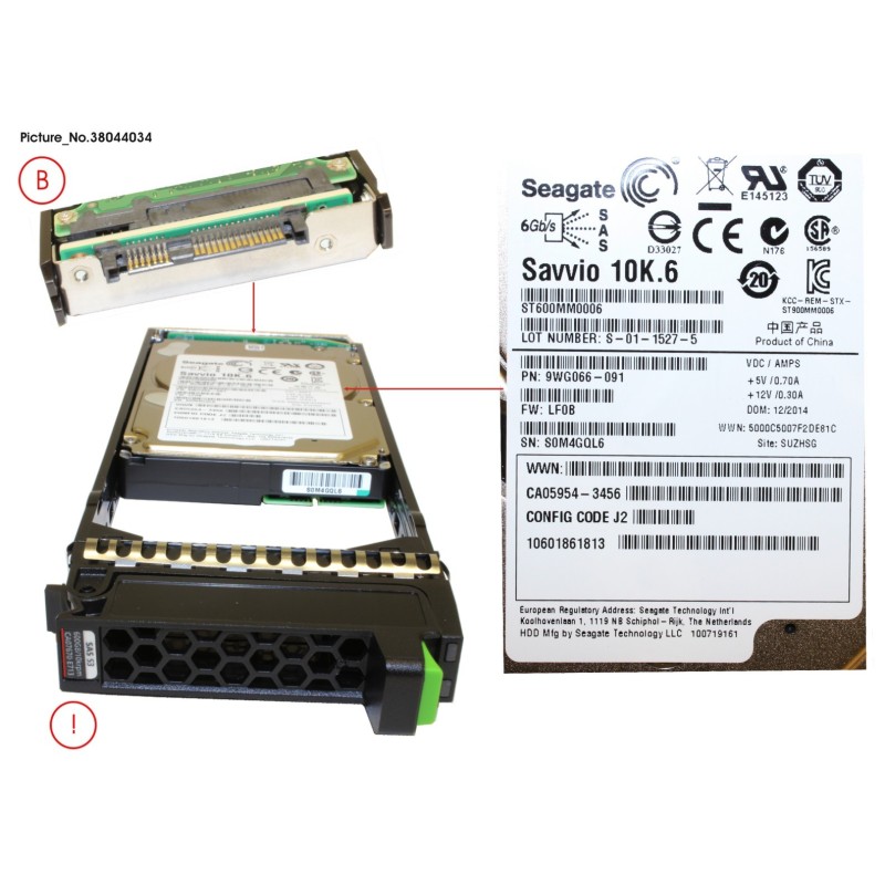 38044034 - DX S3 HD DRIVE 2.5   600GB 10KRPM X1