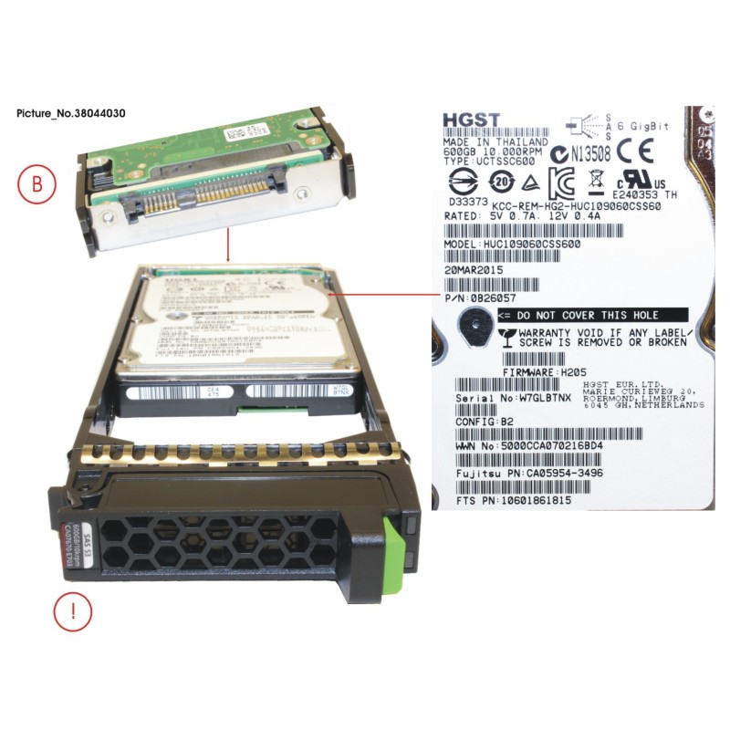 38044030 - DX S3 HD DRIVE 2.5   600GB 10KRPM X1