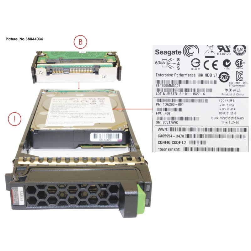 38044036 - DX S3 HD DRIVE 2.5   1.2TB 10KRPM X1