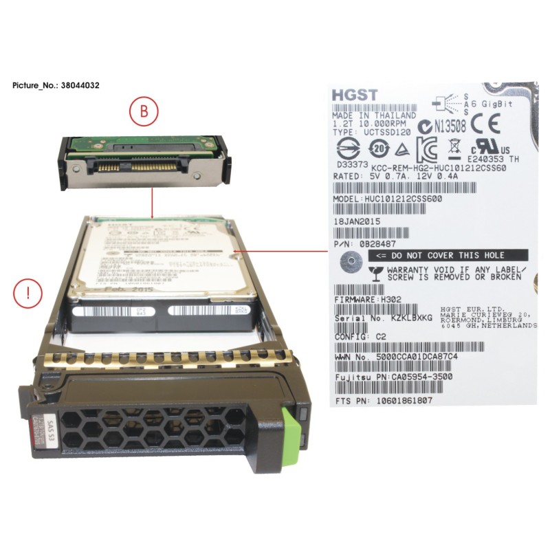 38044032 - DX S3 HD DRIVE 2.5   1.2TB 10KRPM X1