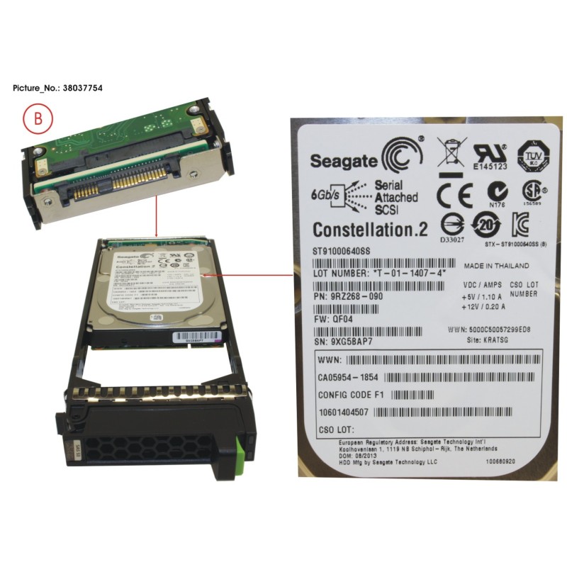 38037754 - DX S3 HDD NLSAS 1TB 7.2KRPM 2.5  X1