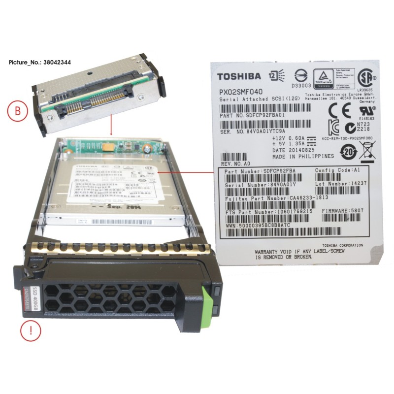 38042344 - DX S3 MLC SSD 2.5  400GB SAS3 X1