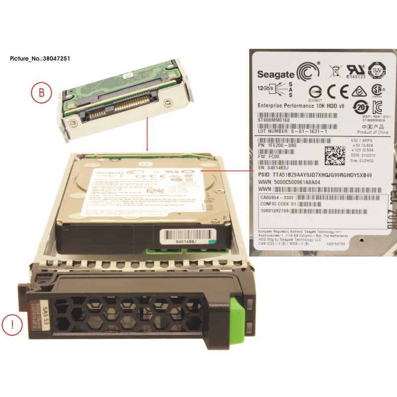 38047251 - DX S3 HD DRIVE 2.5   900GB 10KRPM X1