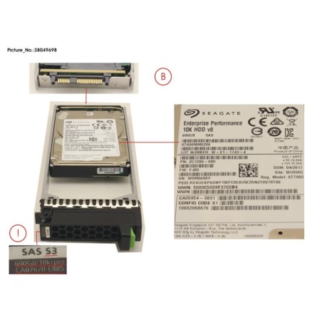 38049698 - DX S3 HD DRIVE 2.5   600GB 10KRPM