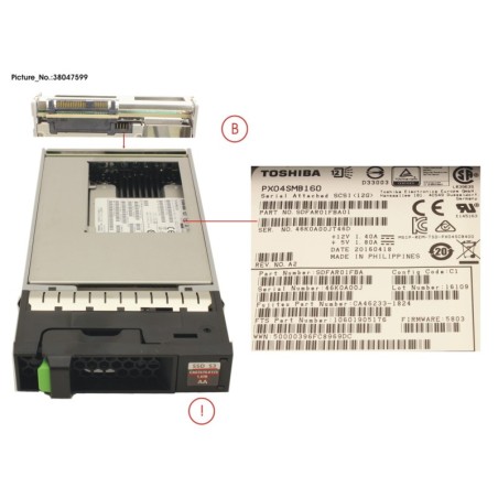 38047599 - DXS3 MLC SSD  3.5   1.6TB SAS3 X1