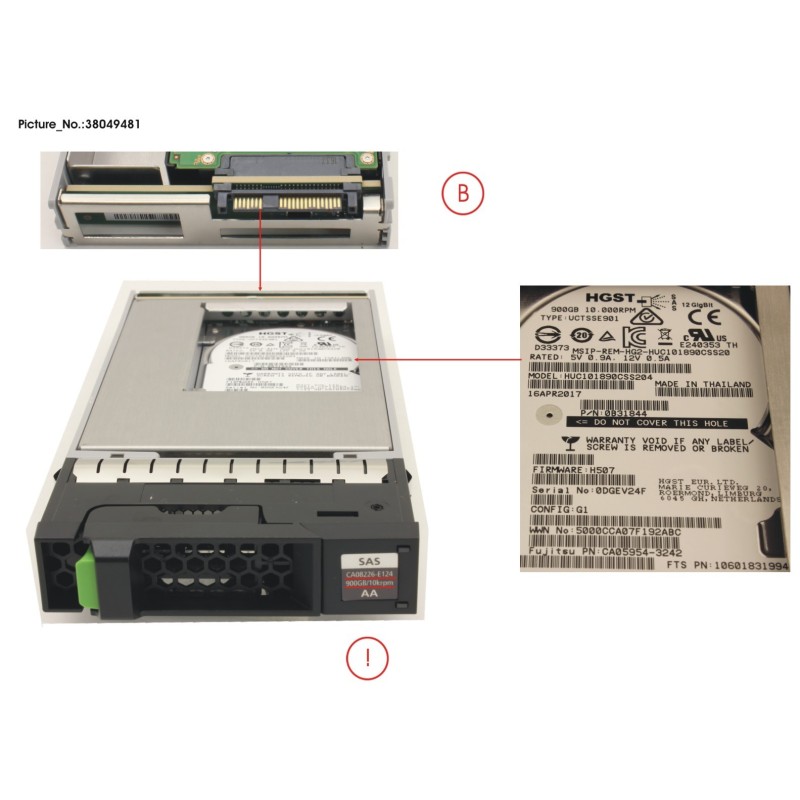 38049481 - DX60 S4 HD DRIVE 3.5 900GB 10K