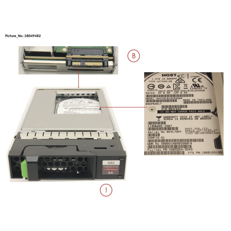 38049482 - DX60 S4 HD DRIVE 3.5 1.2TB 10K