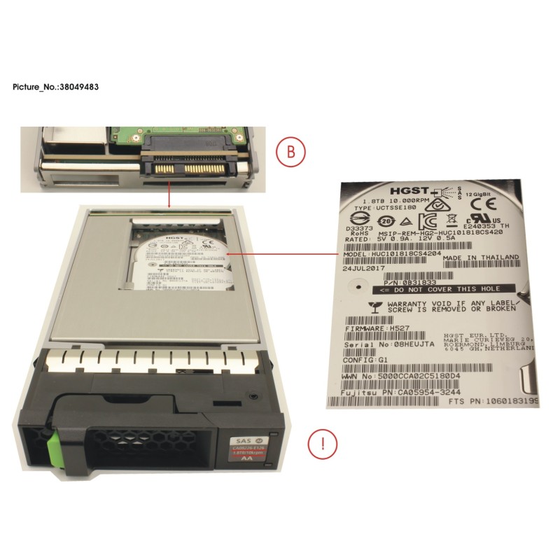 38049483 - DX60 S4 HD DRIVE 3.5 1.8TB 10K