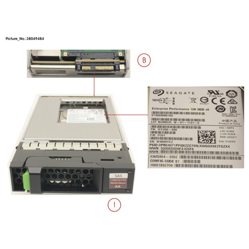 38049484 - DX60 S4 HD DRIVE 3.5 900GB 10K
