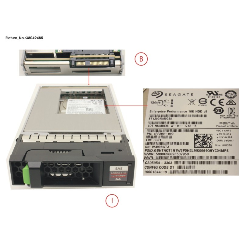 38049485 - DX60 S4 HD DRIVE 3.5 1.2TB 10K