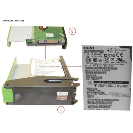 34046225 - DX HDDE HD SAS 1.2 TB 10K X1
