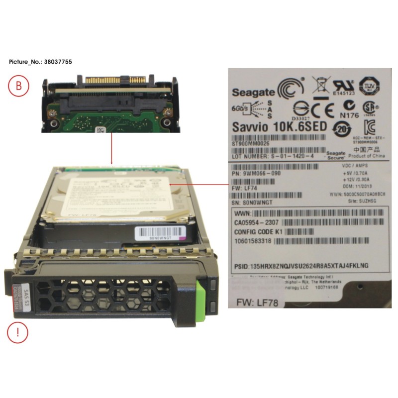38037755 - DX S3 SED DRIVE 2.5   900GB 10K