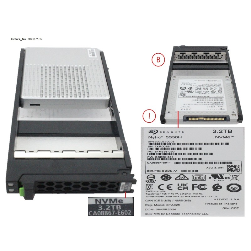 38067155 - DXS6 SSD NVME 2.5  3.2TB