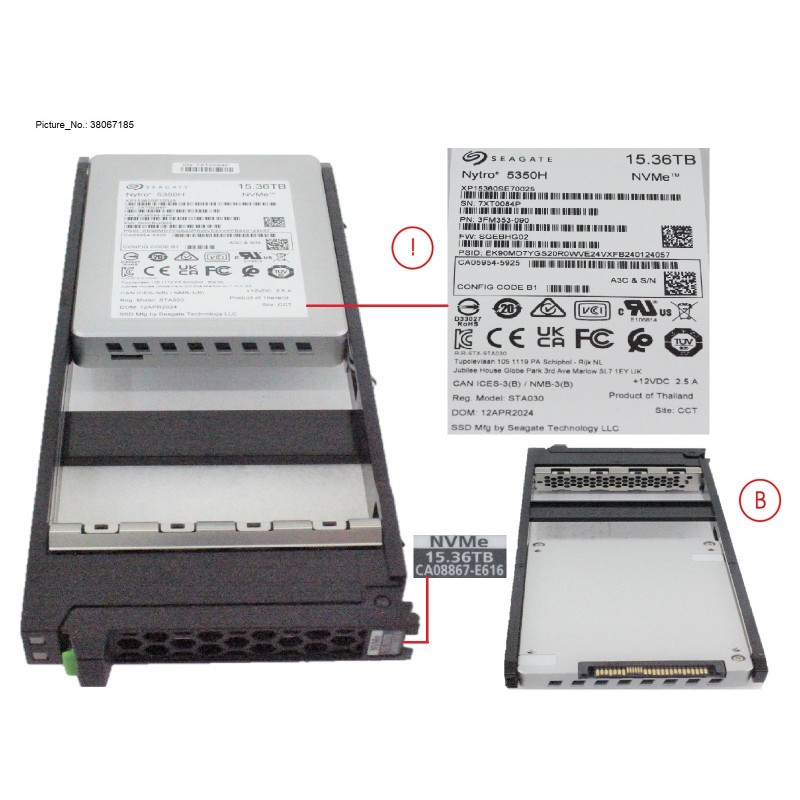 38067185 - DXS6 SSD NVME FIPS 2.5  15.36TB