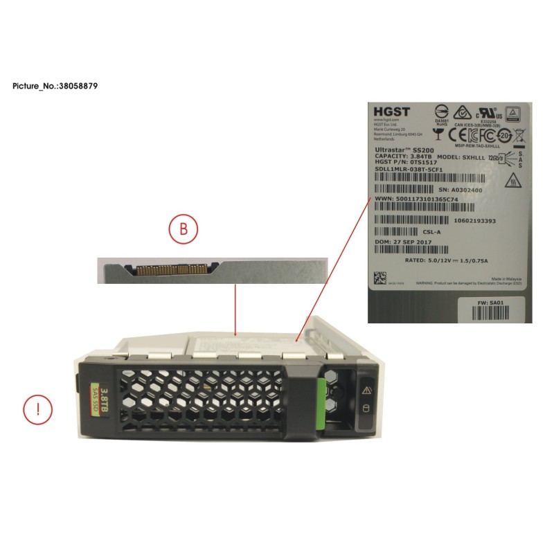 38058879 - SSD SAS 12G 3.84TB READ-INT. 3.5  H-P EP